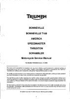 Triumph Bonneville America Speedmaster Thruxton Scrambler - Service manual EN 2006